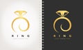 Golden Ring logo vector design. Wedding ring vector logo. Royalty Free Stock Photo